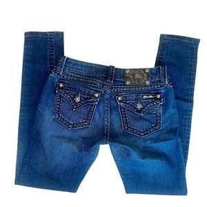 Miss Me Signature Dark Wash Skinny Jeans!